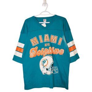 Vintage 80s Miami Dolphins AFC NFL jersey green size L